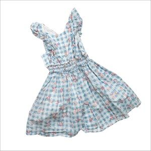 Gingham Dress with Floral Print